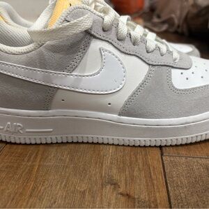 Nike White and Light Gray Low-Top Sneakers